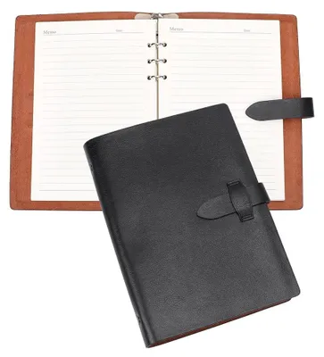 Productafbeelding van Solidchoice - A5 Leer Vullingen 6 Ring Binder Notitieboek - Planner en Organizer