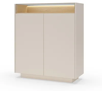 Image de Commode, beige et chêne Cremona, 103,2 x 119,2 x 39,5 cm
