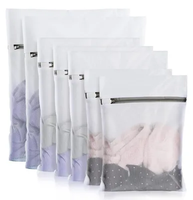 Produktbild von Wäschenetz 7er Set mit Reißverschluss für Waschmaschine und Reise, S/M/L