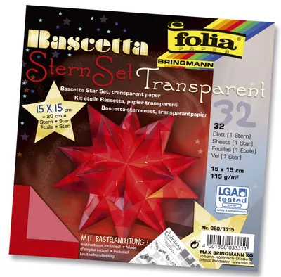 Image de Folia 820/1515 Bascetta Stern rot transparent Ø 20 cm