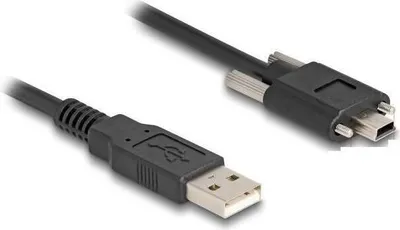 Produktbild von Delock - USB-Kabel - USB (M) zu Mini-USB, Typ B (M) - USB 2.0 - 1 m - Daumenschrauben - Schwarz