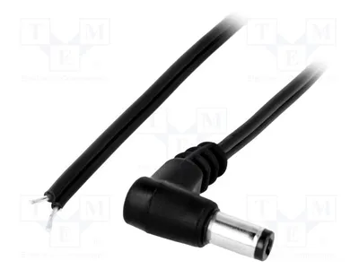Obrázek produktu pro 1x kabel, úhlový, černý, 0,5 mm2, konektor DC 5,5/2,1, 1,5 m DC.CAB.2201.0150