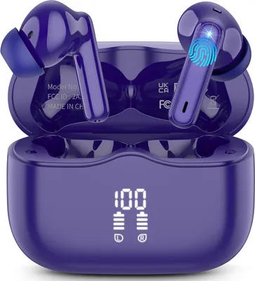 Produktbild von Kabellos Bluetooth 5.3 In Ear mit 4 ENC Mic, Kabellose Kopfhörer Tiefer Bass 40Std Wireless Earbuds Noise Cancelling, IP7 Wasserdicht, LED-Anzeige