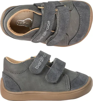 Obrázok produktu pre Kožená obuv bar3foot 2Be38/LT58-51 sivá, zapínanie na suchý zips, barefoot, hydrofobizovaná