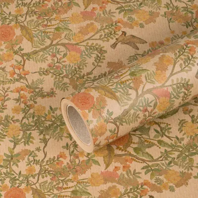 Produktbild von Geschenkpapier Vögel und Blumen, 0,70 x 10 m - Geburtstag & Weihnachten