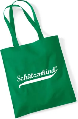 Produktbild von Hellweg Druckerei Einkaufstasche Schützenkind Vintage Geschenk Beutel Kelly Green 10 Liter Baumwolle Schützenkind Vintage Präsent