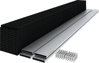Produktbild von Zaun Hauptelement GroJa DIY-Merano Bausatz ohne Pfosten Querriegel silber 180 x 180 cm anthrazit