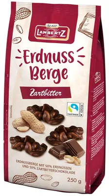 Immagine prodotto di Cioccolato fondente Lambertz Peanut Mountains 250g
