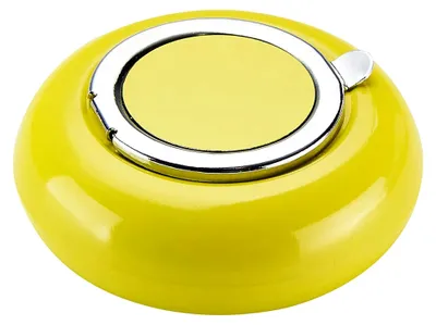 Produktbild von Taschen Ø6,2cm mit Deckel aus Metall rund Mini Taschenaschenbecher Reiseaschenbecher Reise Outdoor 4-Varianten 24 (Gelb)