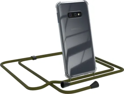 Produktbild von EAZY CASE Handykette kompatibel mit Samsung Galaxy S10e, Handyhülle mit Umhängeband, Handykordel, Schutzhülle Clear, Band in Grün