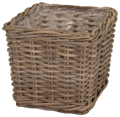 Produktbild von Weidenkorb "Carlotta" in quadratischer Form im Landhausstil W 24 cm - H 19 cm Pflanzkorb quadratisch Pflanzkörbe Weidenkörbe Pflanzgefäß