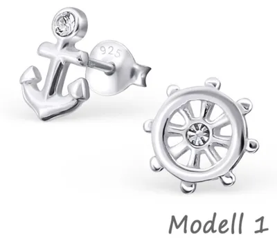 Produktbild von Anker Ohrschmuck: Silber Ohrstecker oder Creolen Ohrringe Modell 1