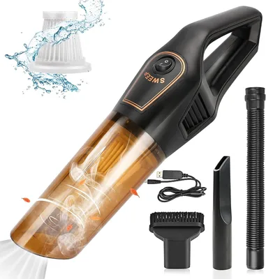 Produktbild von Handstaubsauger, 120W, Akku-Handstaubsauger, 6000Pa, tragbarer Handsauger, 1500mAh, Staubsauger, Nass & Trocken, visueller Staubsauger