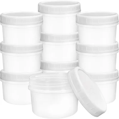 Produktbild von 20 Stück Kleine Lebensmittelbehälter, 8oz /250ml Kunststoff Wiederverwendbare Feinkostschalen Stapelbare Lebensmittel Vorratsdosen mit Auslaufsicheren Deckeln, Mikrowellen Gefriergeeignet
