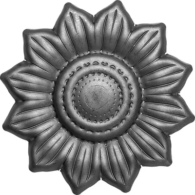 Produktbild von UHRIG Dekorative Rosette aus Stahl Blume Schmiedeeisen Blüten Ornament Eisen-Kunst