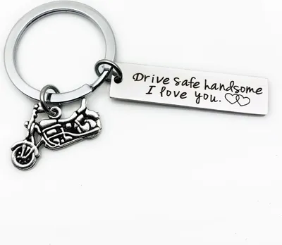 Produktbild von Kreatives Laufwerk Safe Handsome Wörter Edelstahl Schlüsselanhänger Schlüsselanhänger (Motorrad)