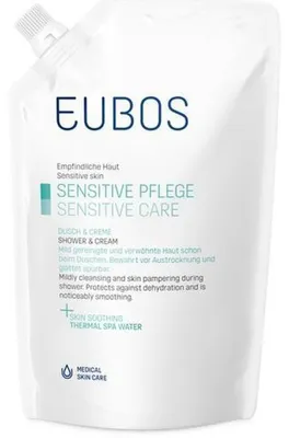 Zdjęcie produktu dla EUBOS SENSITIVE SHOWER & CREAM saszetka uzupełniająca, roztwór 400 ml