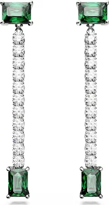 Produktbild von Swarovski Ohrhänger Uni Matrix Mixed Cuts Green Drop Earrings Grün Rhodiniert 5665786