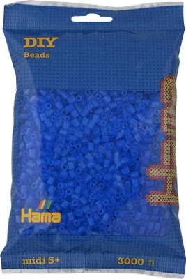 Image de 3000 perles à repasser Hama Midi - Bleu transparent