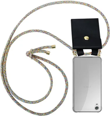 Produktbild von Cadorabo Hülle für Sony Xperia X Schutzhülle in Gelb Handy Kette Silikon Kordel abnehmbares Etui