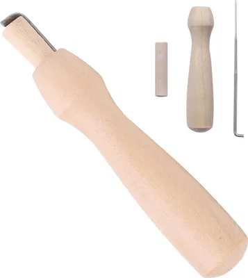 Produktbild von 5er-Set Filznadeln mit Holzgriff, rostfrei, für Trocken- & Nassfilzen, DIY Wolle Nadelfilz Werkzeug, ideal für Basteln, Filzbilder & Geschenke