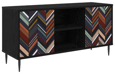 Immagine prodotto di vidaXL Mobile TV OMMEN, 102 x 33 x 51 cm, nero, aspetto legno di quercia