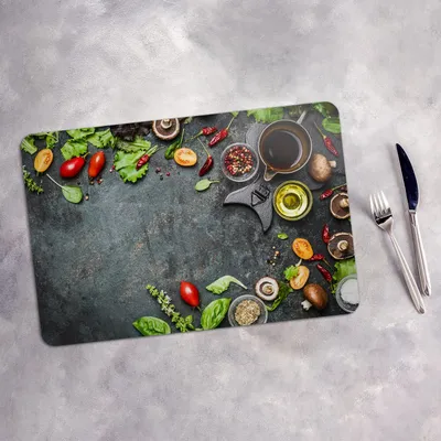 Produktbild von Tischset 4x45x30 cm Platzset Tischmatte Platzmatte Untersetzer - Gewürze Gemüse