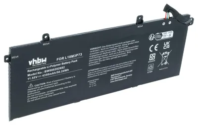 Produktbild von vhbw Akku Ersatz für Lenovo 02DL007, 02DL008, 3ICP5/80/73, 5B10W13905, 5B10W13906, L18C3P73, L18L3P73 für Notebook (4250 mAh, 11,52 V, Li-Polymer)