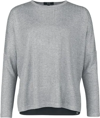Produktbild von RED by EMP Damen graues Langarmshirt aus Rippstoff S