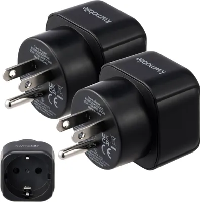 Produktbild von kwmobile 2er Set Reise Adapter USA - Adapter USA Deutschland Stecker - USA Adapter - Steckdosenadapter Japan - Stecker Adapter - Adapter für Japan -