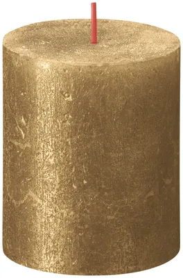 Produktbild von Bolsius Stumpenkerze Rustik Shimmer Gold 8 cm