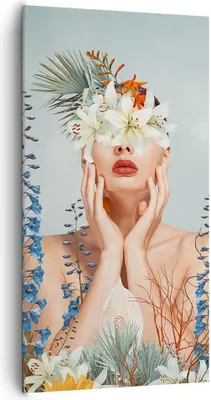 Produktbild von Bild auf Leinwand - Leinwandbild - Einteilig - Surreal Frau Blumen - 65x120cm - Wand Bild - Wanddeko - Wandbilder - Leinwanddruck - Bilder - Wanddekoration - Leinwand bilder - Wandbild - PA65x120-4818