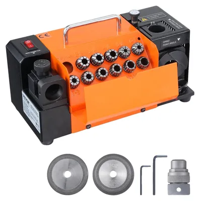 Obrázek produktu pro Bruska na vrtáky VEVOR 120 W, 4500 ot./min, ostřicí stanice, ocel 45#, bruska na vrtáky, nastavitelný úhel hrotu 95–135°, 11 upínacích kleštin, vhodná