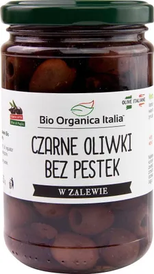 OLIWKI CZARNE BEZ PESTEK W ZALEWIE BIO 280 g (150 g) (SŁOIK) - BIO ORGANICA ITALIA