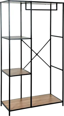 Zdjęcie produktu dla Metalowy regał z 4 półkami MDF, 90 x 40 x 167 cm