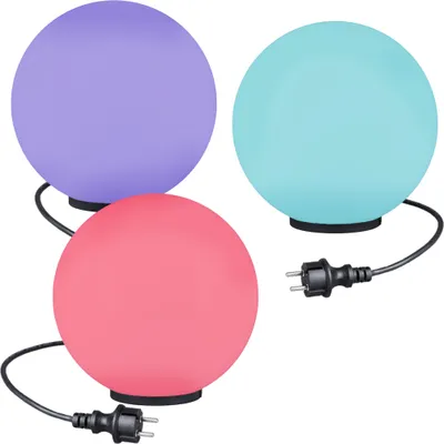 Produktbild von RGB Kugelleuchten Kugellampen 3er Set Ø 30cm Außenleuchte Garten Lampe LED 230V