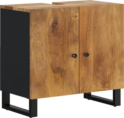 Produktbild von vidaXL Waschbeckenunterschrank Massivholz Mango und Holzwerkstoff