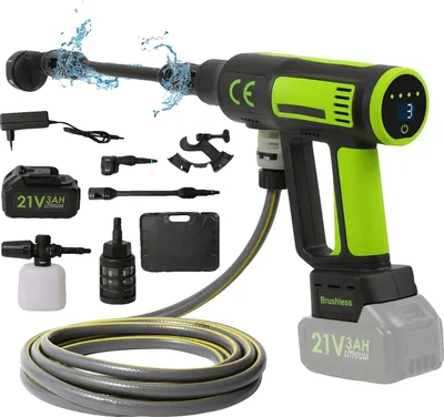 Obrázek produktu pro Akumulátorový vysokotlaký čistič, výkon 600 W, univerzální použití na vodu, 1 baterie, EU, elektrický