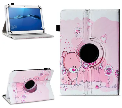 Produktbild von Tablet Hülle für Huawei MediaPad T1 T2 T3 T5 10 Tasche Case 360 Drehbar CoverFarben:Motiv 1