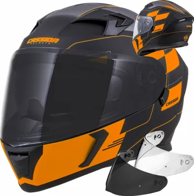 Produktbild von CASSIDA Integralhelm 3.0 ROXOR schwarz matt/orange/grau XS (53 - 54cm) + Black Visier