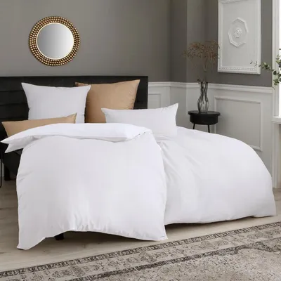Obrázok produktu pre Sada posteľnej bielizne, 4-dielna, biela, 135x200 cm, mikrovlákno, nenápadná, 2x obliečka na prikrývku, 2x obliečka na vankúš