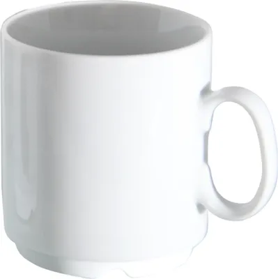 Image de Van Well Profi blanc Tasse à café empilable avec 3 rainures d'égouttage