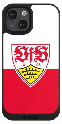 Produktbild von NIVOCASE Handyhülle für Apple iPhone 15  Hülle NIVOpure Case Schwarz Logo Offizielles Lizenzprodukt VfB Stuttgart