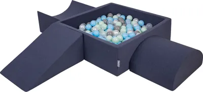 Produktbild von KiddyMoon Spielplatz Aus Schaumstoff Mit 200 Bälle 7cm Hindernisläufen Version 4 Quadrat Bällebad Mit Bunten Bällen Für Babys Und Kinder