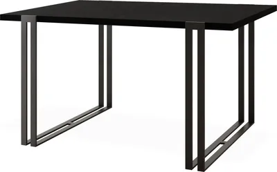 Produktbild von Ausziehbarer Esstisch - Großer Tisch im Loft-Stil mit Schwarze Metallbeinen 120 bis 220 cm - Industrietisch für das Wohnzimmer - Spacesaver - Schwarz - 120 x 80 cm