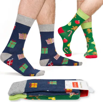 Produktbild von 2 Paar Herren-Weihnachtssocken Größe 40-45 von SOXO, Weihnachtsgeschenke für Männer
