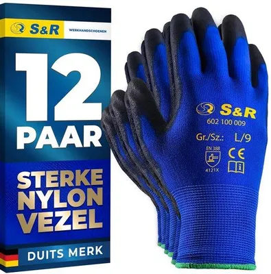 Obrázek produktu pro Ochranné rukavice z nylonu sPolyuretanpovlakem, 12 párů