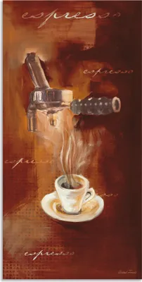 Produktbild von ARTland Wandbild Alu für Innen & Outdoor Espresso I Größe: 50x100 cm