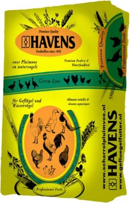 A bag of poultry and waterfowl feed.