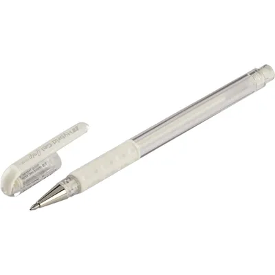 Produktbild von Pentel Gel Tintenroller Hybrid Gel Grip Metallic K118L weiß